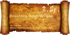 Kosztics Szofrónia névjegykártya